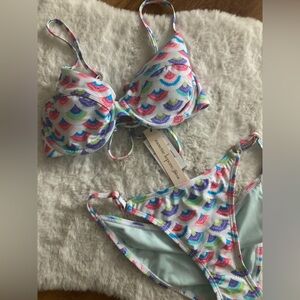 Nanette lepore bikini swimsuit size 6 new lace up back